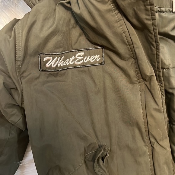 Warm army green knee length jacket - Picture 6 of 10